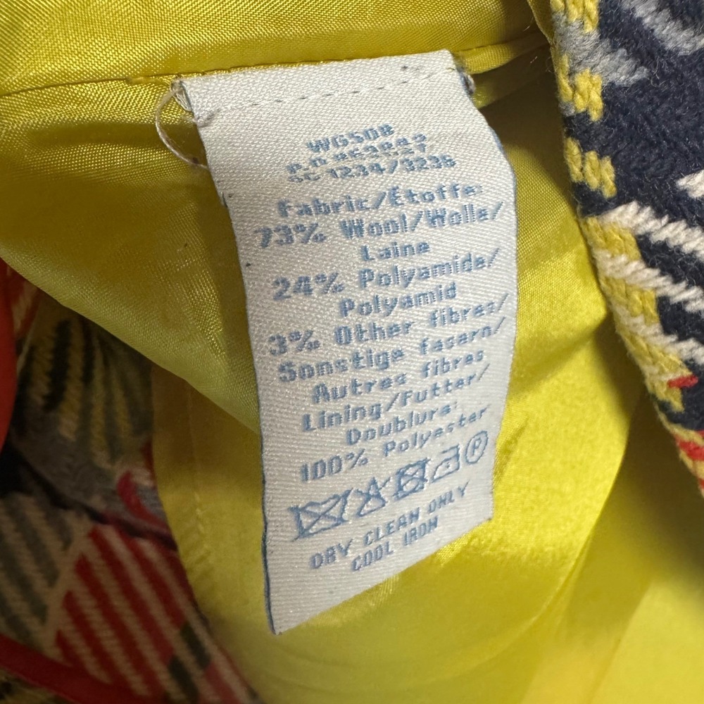Boden Multi Color Plaid Wool Blend A-Line Mini Skirt Yellow Red US 8 - Picture 4 of 8